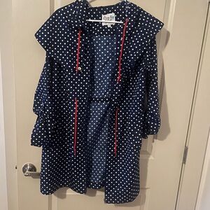 Polka Dot Hooded Raincoat ModCloth size xl
